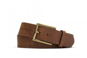 Brown Oiled Calf Belt with Brass Buckle