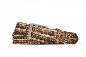 Peanut Sundance Vintage Crocodile Belt with Antique Nickel Buckle