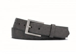 Grey Outlaw Calf Belt with Antique Nickel Buckle