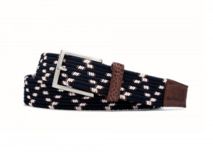 Hartford Stretch Belt with Croc Tabs and Brushed Nickel Buckle