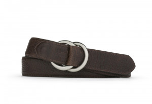 Chocolate American Bison Belt with Oring Buckles