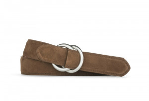 Whiskey Suede Belt with Oring Buckles