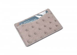 Cognac Ostrich Flat Card Case