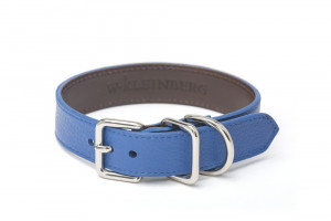 1" Wide Calf Leather Dog Collar (Navy)