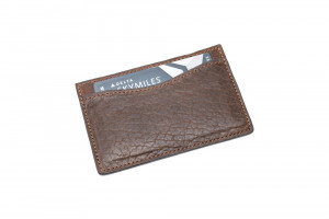 Cognac Bison Flat Card Case
