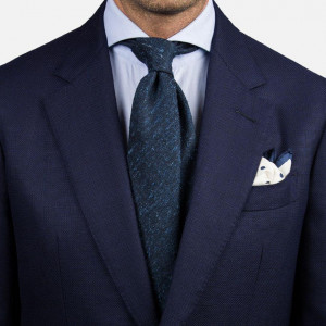 "Gentleman's Solid" Blue Wool/Silk Tie