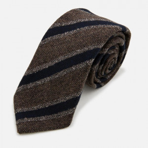 "Versatile Stripe" Brown Wool Tie