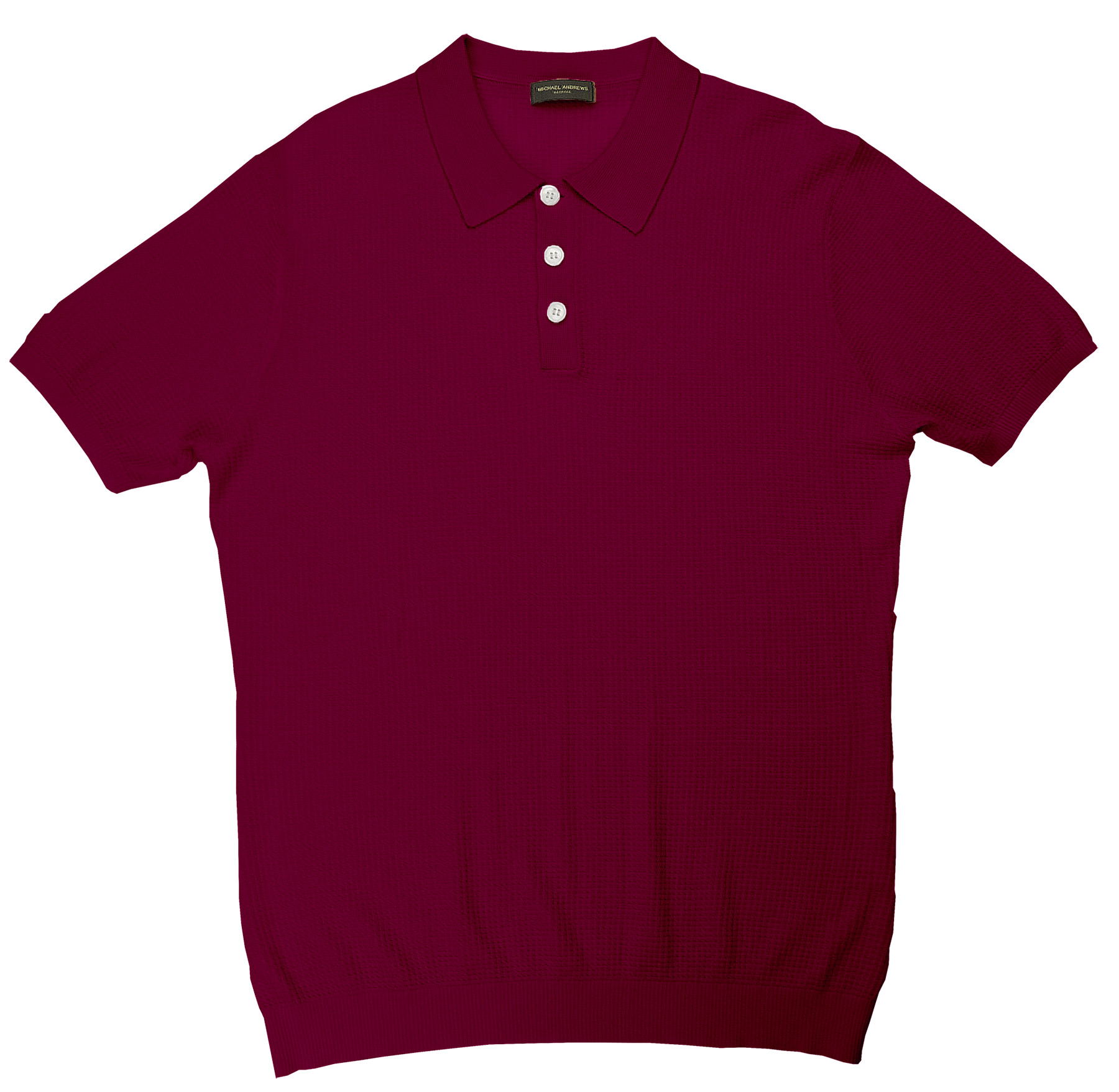 Beetroot Silk Cashmere Link Stitch Polo