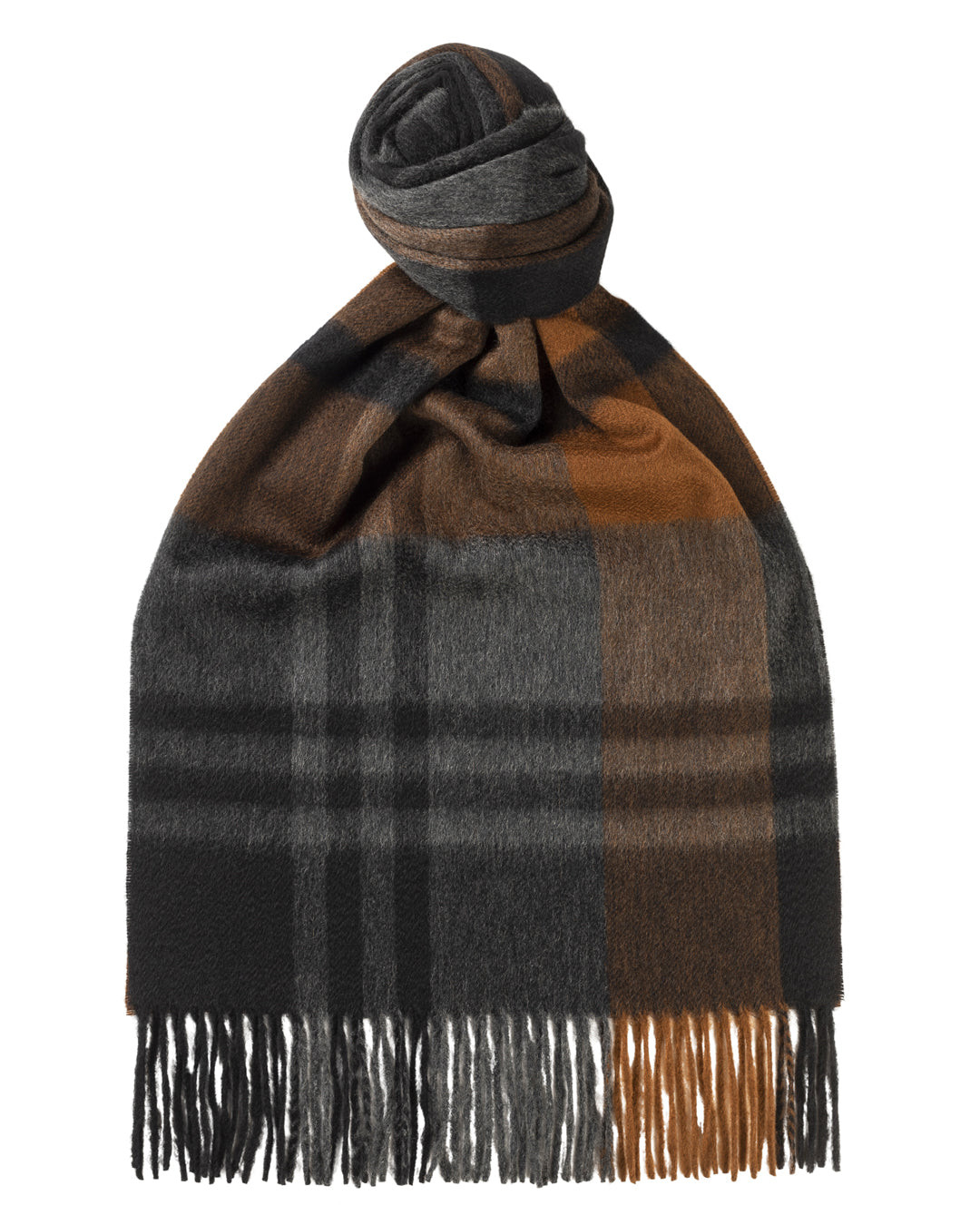 Brown Primary Blackwatch Cashmere Scarf