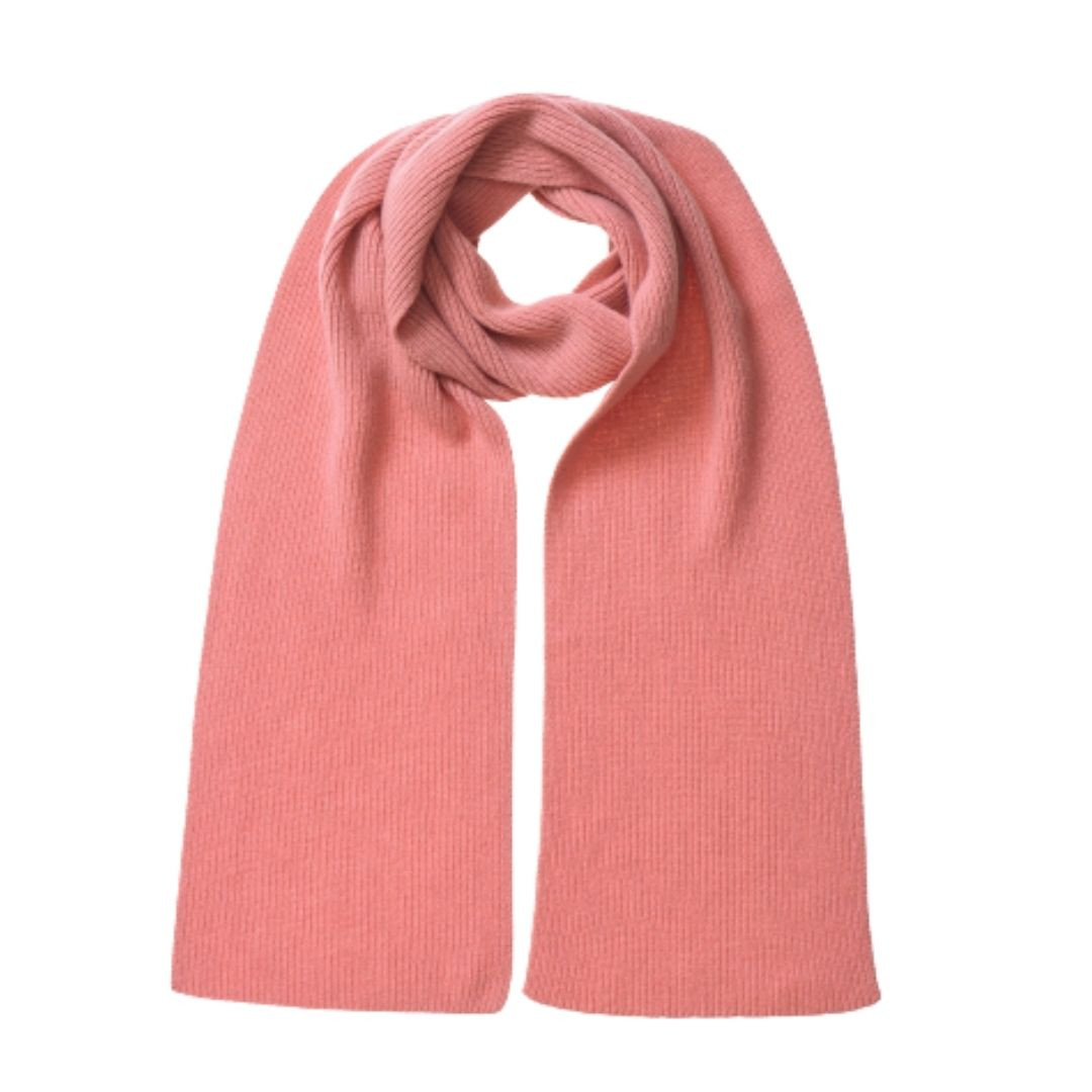 Pink Rib Knit Scarf