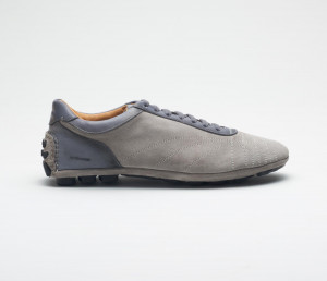 Olimpico Suede Driving Shoe in Nebbia Blue