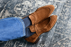 Firenze Suede Loafer in Cubano Brown