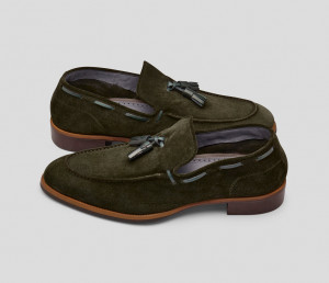 Napoli Suede Loafer in Selva Green