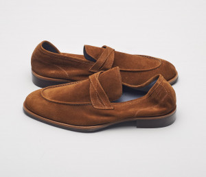 Firenze Suede Loafer in Cubano Brown