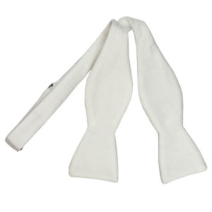 White-Tie Cotton Self-Tie Bowtie (2 1/2")