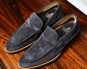 Corsica Suede Loafer in Lavagna Grey