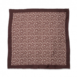 Brown Small Floral Pocket Square
