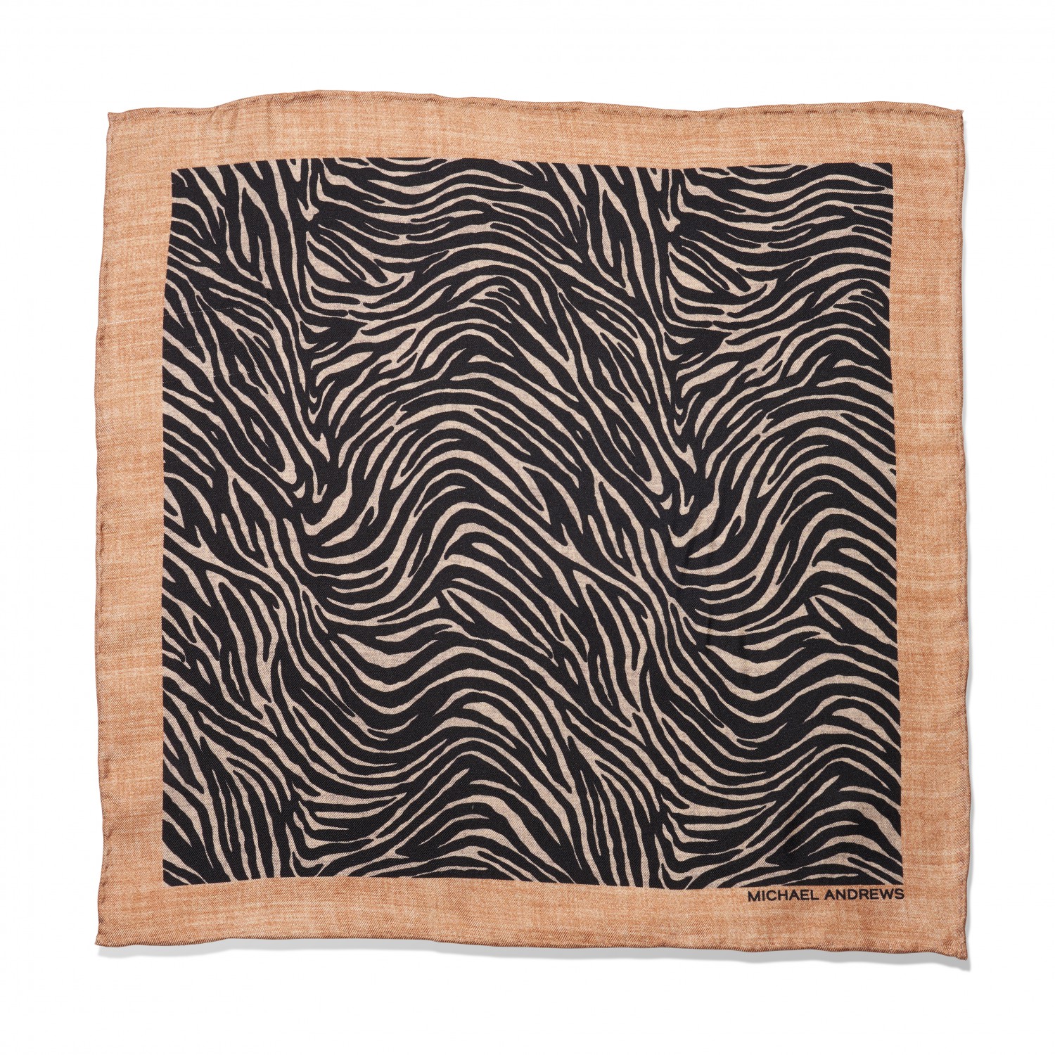 Black & Ivory Zebra Print Pocket Square