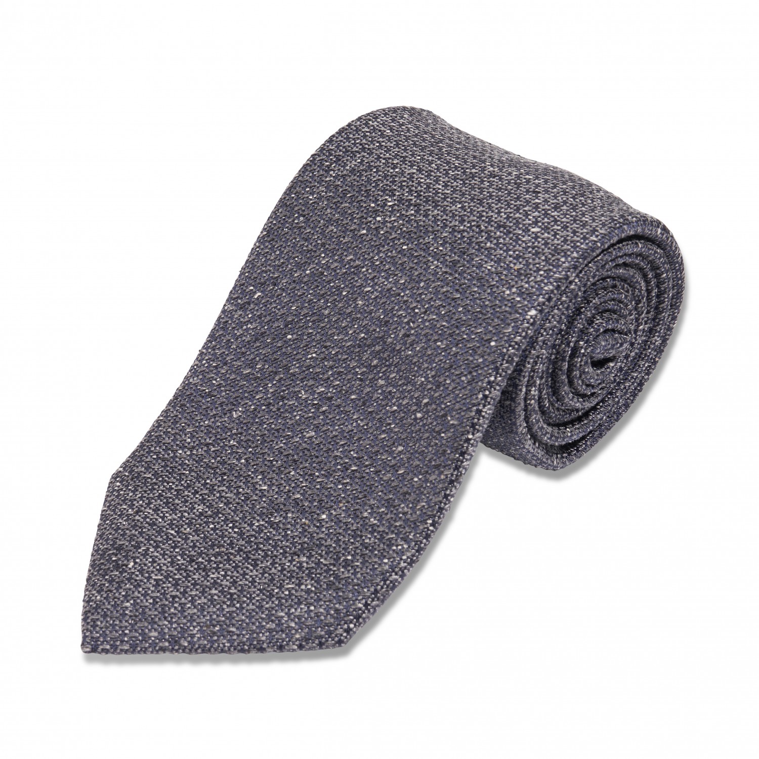 Grey w/ Blue Solid Silk Necktie