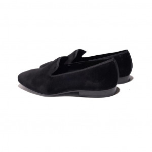 Black Velvet Slip-On Tuxedo Shoe
