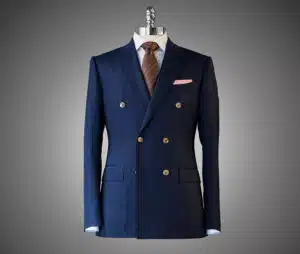 Bespoke Navy Blue Pinstripe Double-Breasted Suit