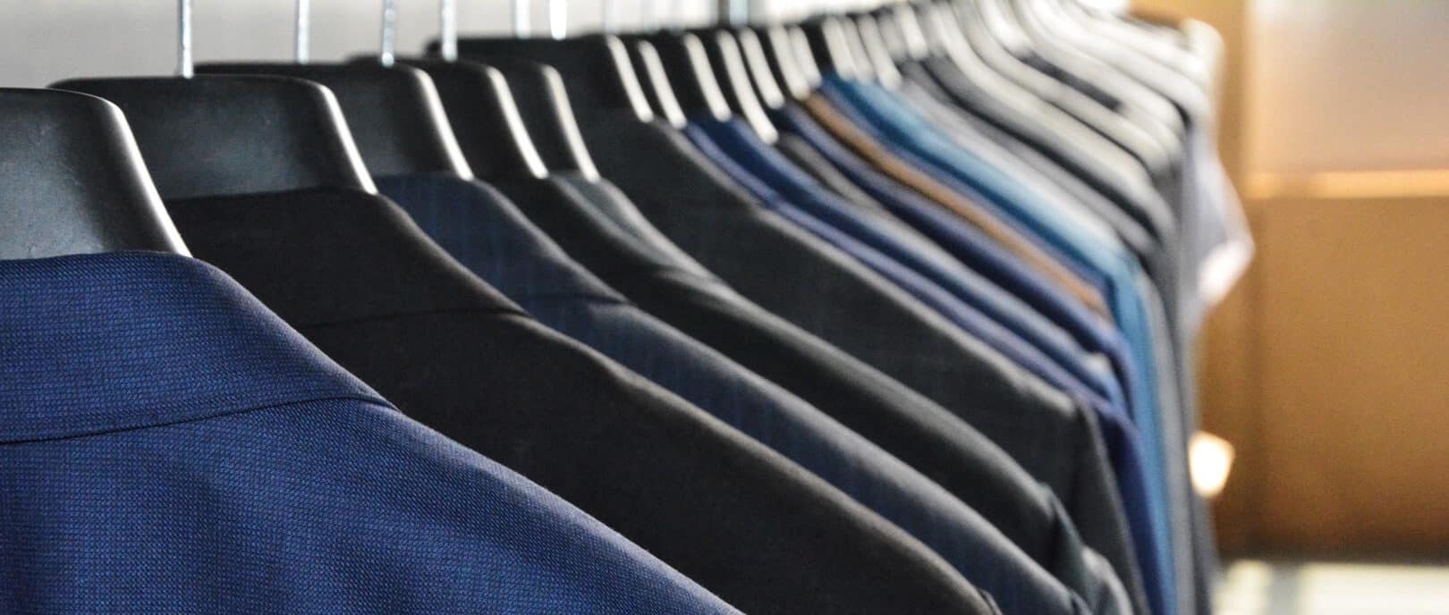 Row of custom suit jackets
