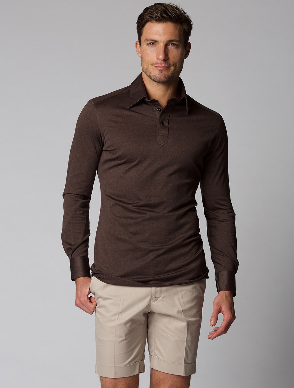 Casual, Custom Brown Polo