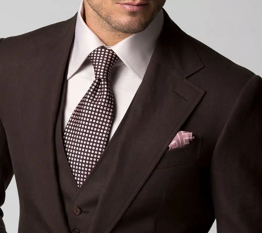 Michael Andrews Bespoke Custom Chocolate Linen Suit