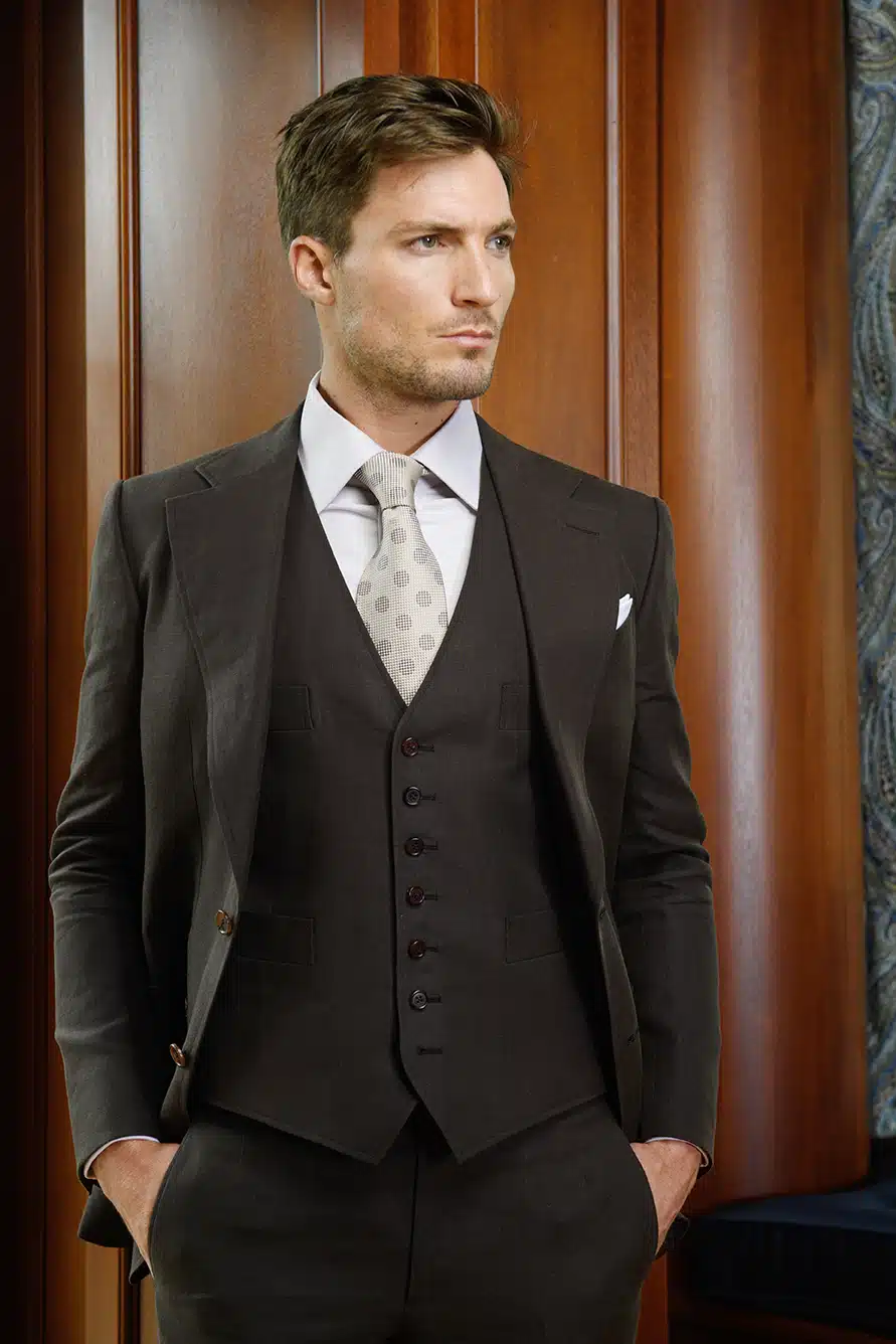 Gentleman's Guide to Linen - Bespoke Dark Brown Suit