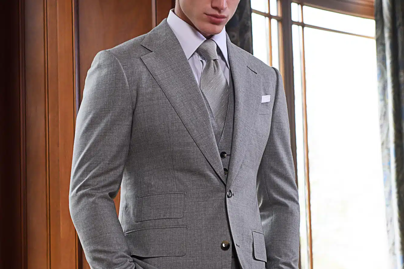 Matt in Light Grey Wool Suit from Michael Andrews Bespoke