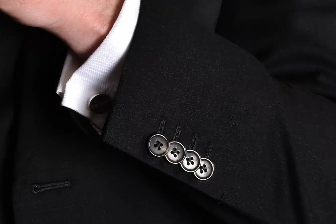 Michael Andrews Bespoke Custom Black Suit - Cuff Detail