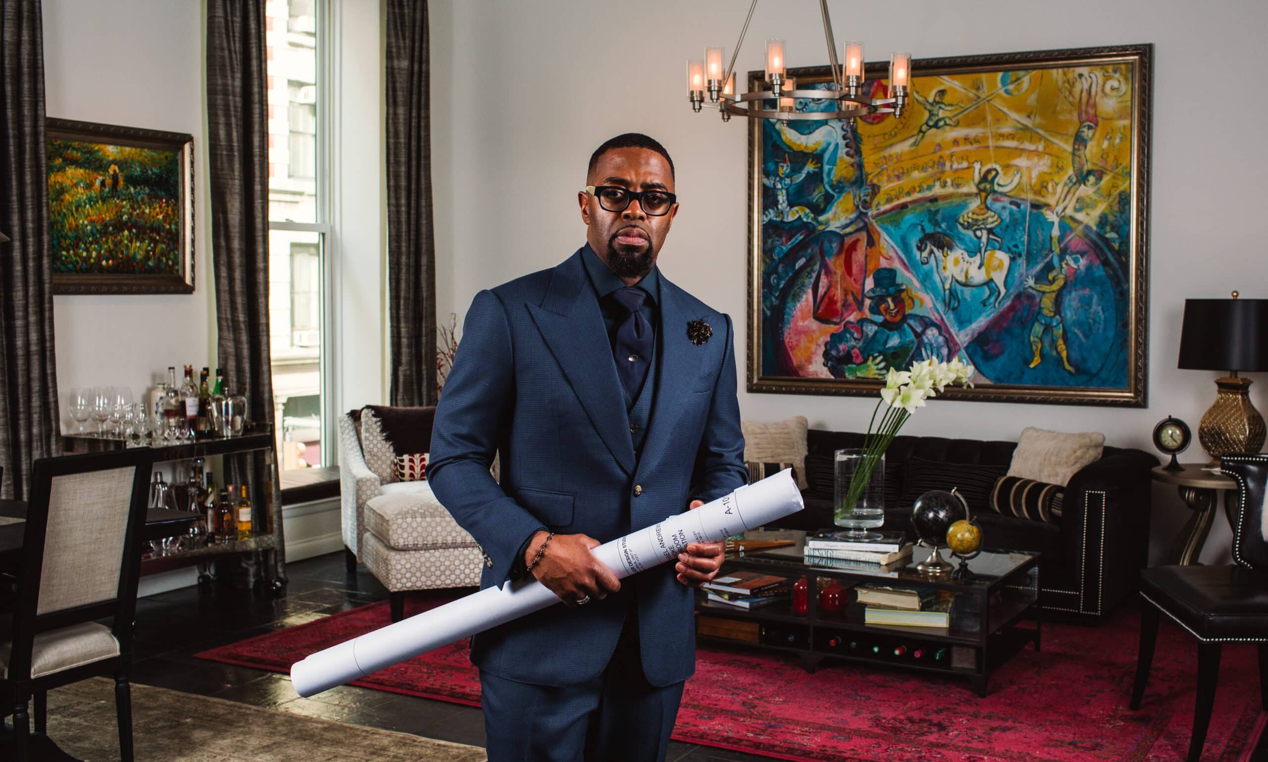 Tai Doughty – Founder, Walker Design Studios wearing suit from Michael Andrews Bespoke