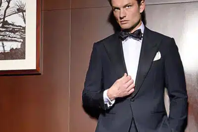 Black Bespoke Tuxedo with Peak Lapels, Main Image