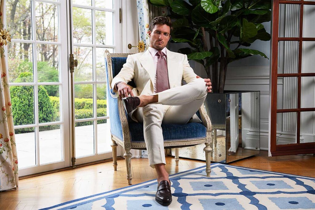 Bobby in white custom suit