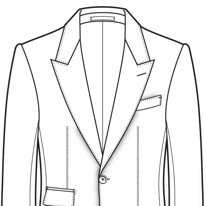Continental Men's Suit Shoulder Style Drawing