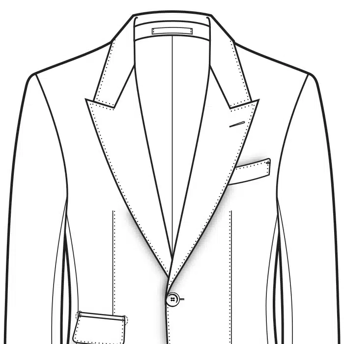 Natural Men's Suit Shoulder Style Drawing
