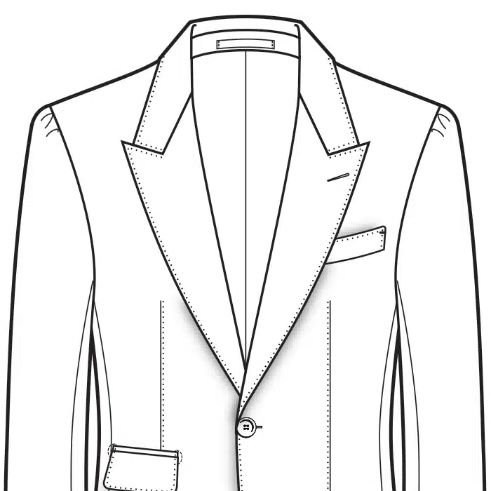 Neapolitan Men's Suit Shoulder Style Drawing