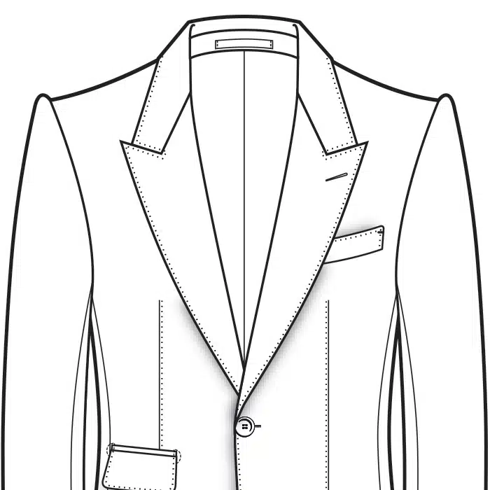 Pagoda Men's Suit Shoulder Style Drawing