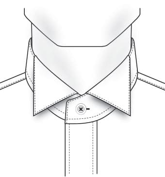 Illustration of a button-down tuxedo collar Illustration of a button-down tuxedo collar