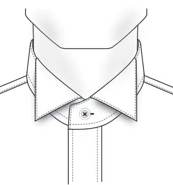 Illustration of a button-down tuxedo collar