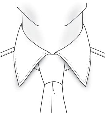 Tuxedo collar illustration with pointed edges Tuxedo collar illustration with pointed edges