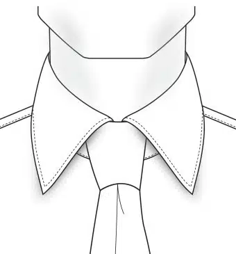 Tuxedo collar illustration with pointed edges