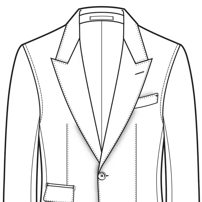 Unstructured Men's Suit Shoulder Style Drawing
