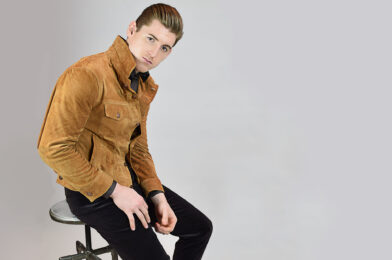 Dean in Custom Suede Trucker Jacket from Michael Andrews Bespoke