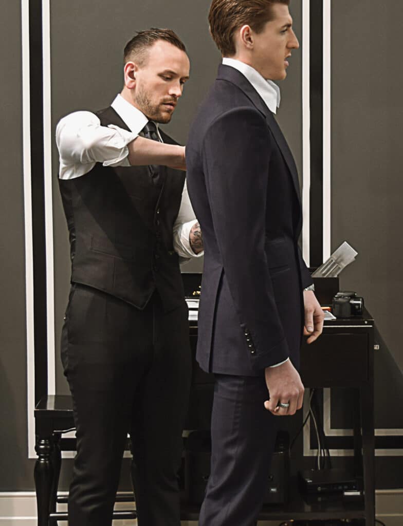 Bespoke vs. made to measure, Client fitting Bespoke vs. made to measure, Client fitting - custom suits nyc bespoke tailor midtown, noho