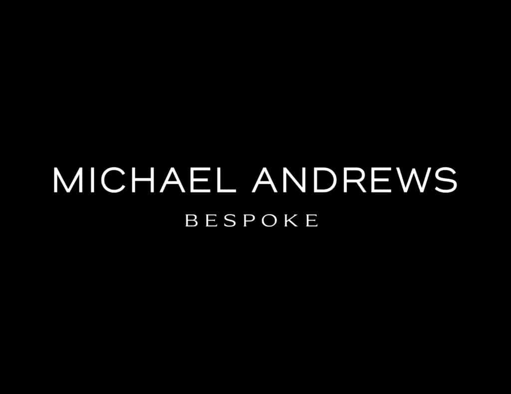Michael Andrews Bespoke logo in white word mark