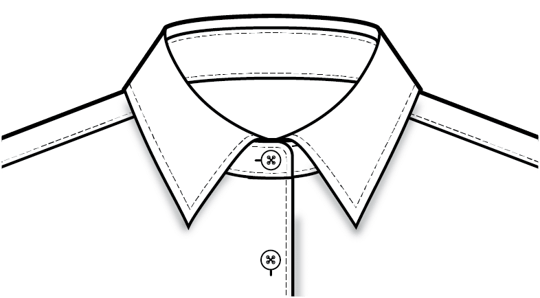 Spread-type Shirt Collar