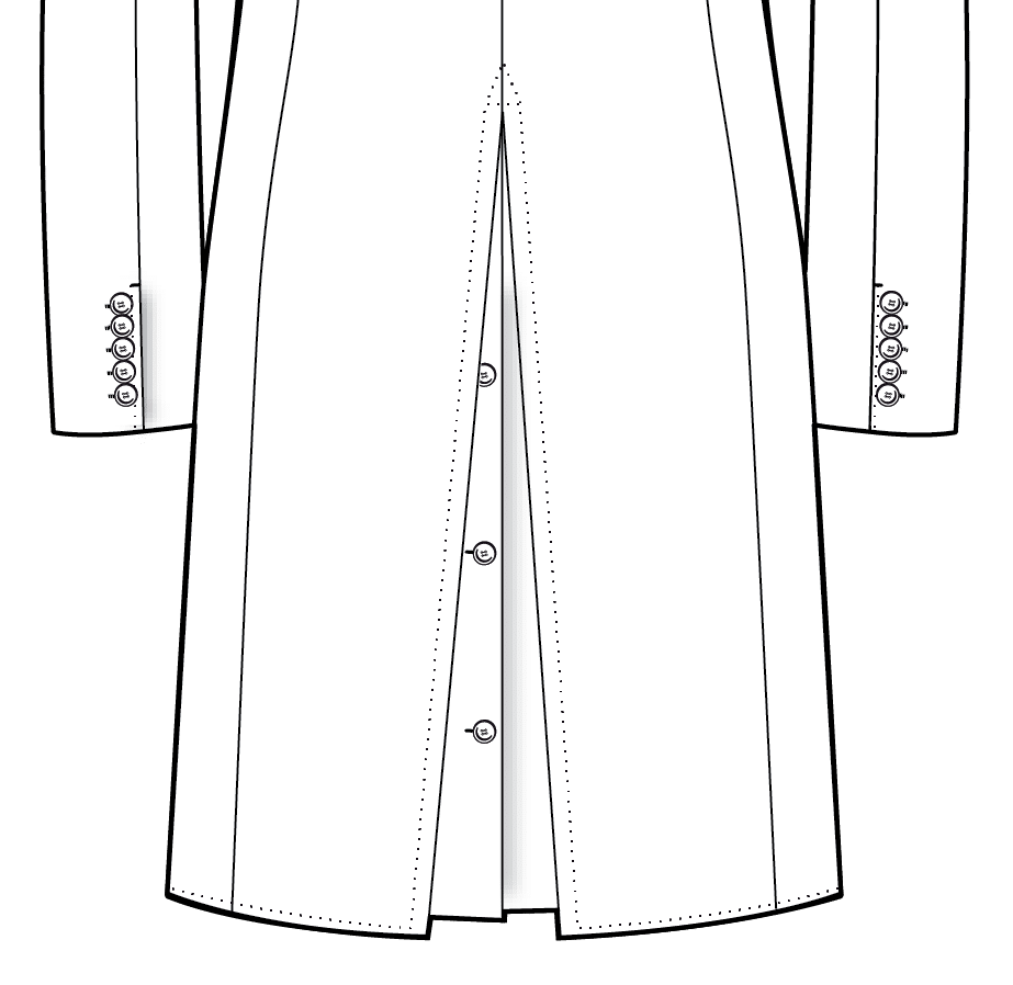 3-Inverted Box Pleat with Buttons illustration