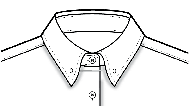 Eyelet-type shirt collar
