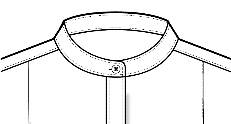Band-type shirt collar